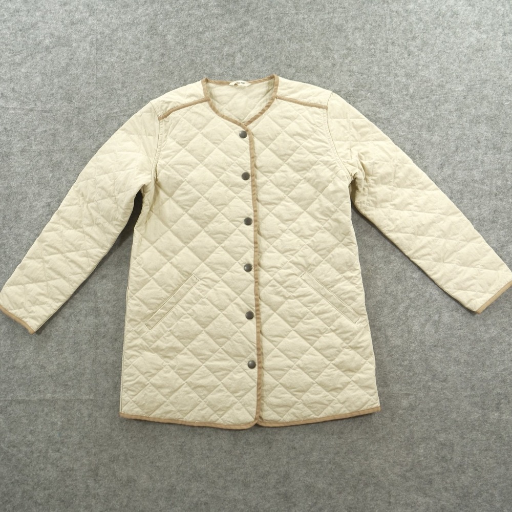 Bridge & Burn Jacket Womems Medium Beige Quilted Button Up